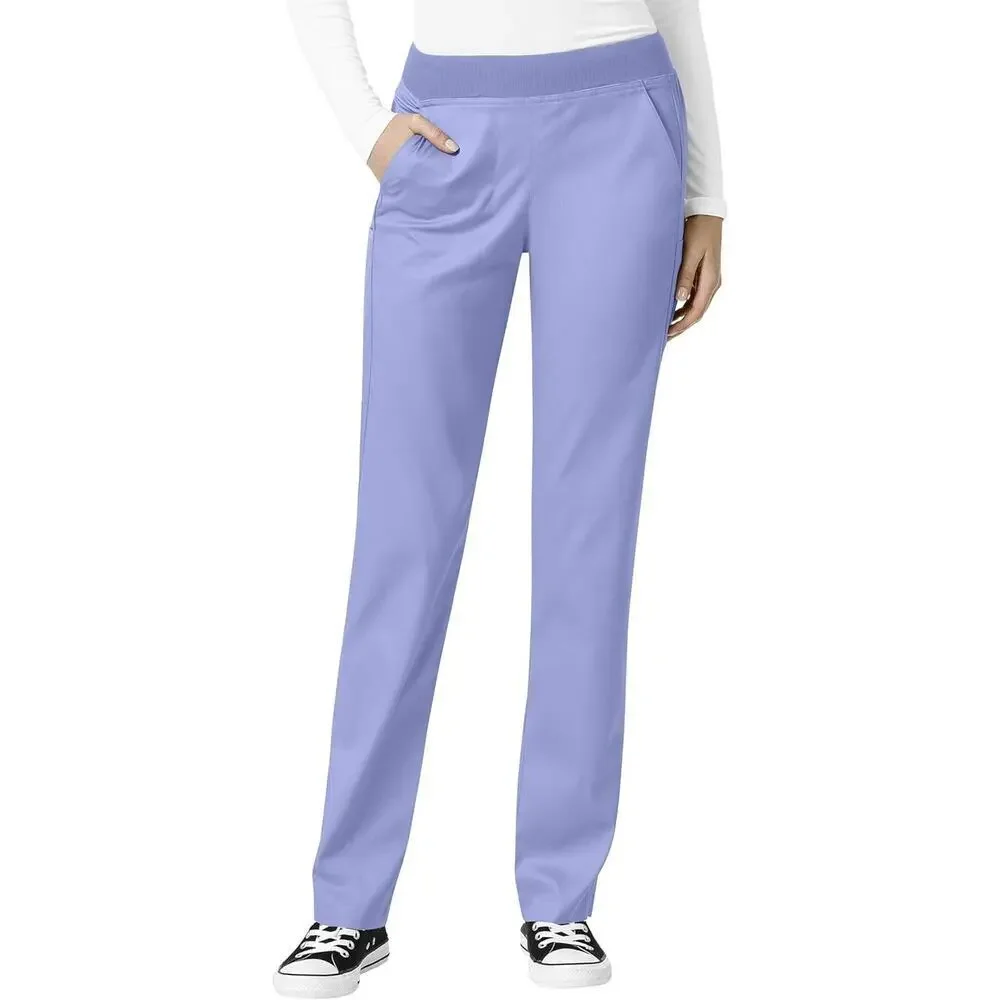 Wonderwink Scrub Pants Women's 2X Petite Blue Wink Pro Knit Waist Cargo 5419